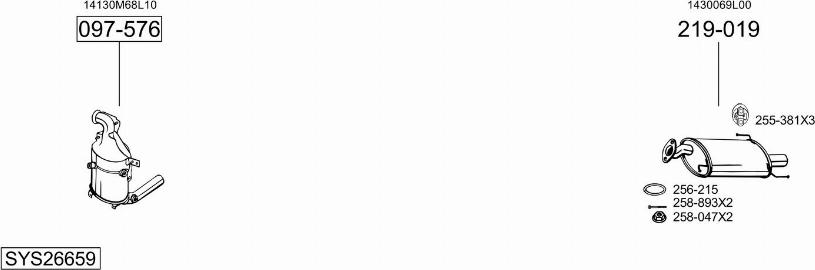 Bosal SYS26659 - Система выпуска ОГ abcparts.ee