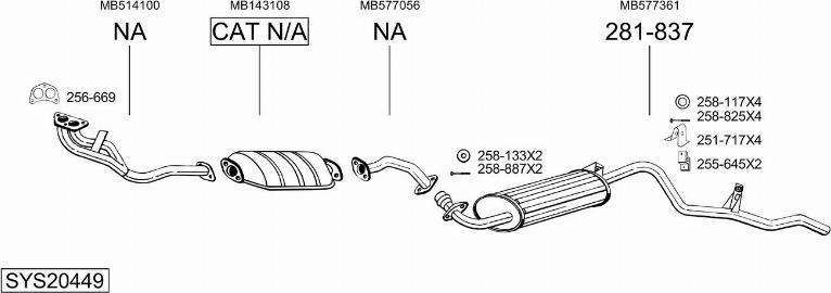 Bosal SYS20449 - Система выпуска ОГ abcparts.ee