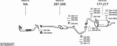 Bosal SYS20437 - Система выпуска ОГ abcparts.ee