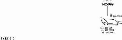 Bosal SYS21510 - Система выпуска ОГ abcparts.ee