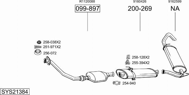 Bosal SYS21384 - Система выпуска ОГ abcparts.ee