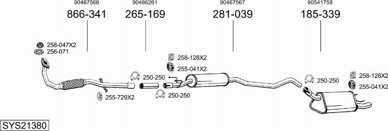 Bosal SYS21380 - Система выпуска ОГ abcparts.ee
