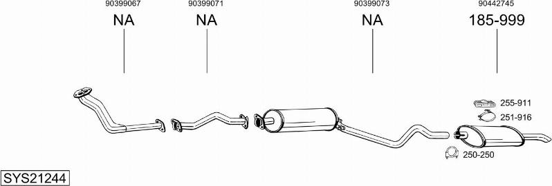 Bosal SYS21244 - Система выпуска ОГ abcparts.ee