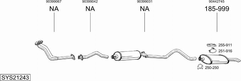 Bosal SYS21243 - Система выпуска ОГ abcparts.ee