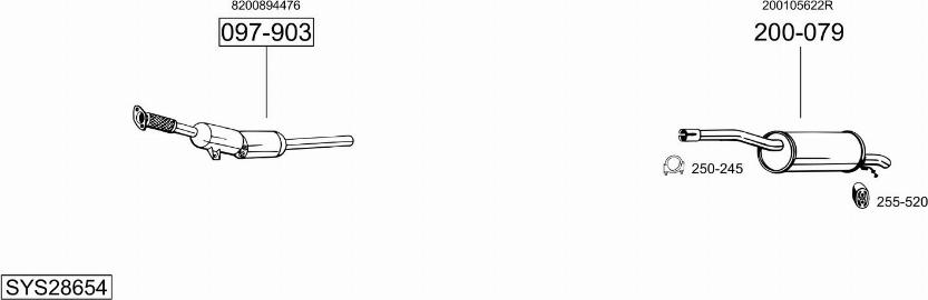 Bosal SYS28654 - Система выпуска ОГ abcparts.ee