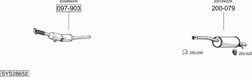 Bosal SYS28652 - Система выпуска ОГ abcparts.ee