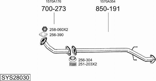 Bosal SYS28030 - Система выпуска ОГ abcparts.ee
