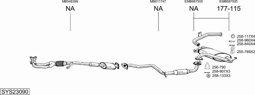 Bosal SYS23090 - Система выпуска ОГ abcparts.ee