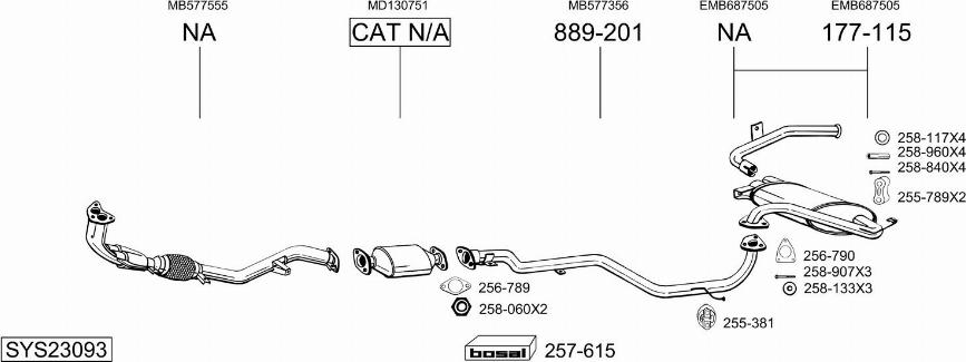 Bosal SYS23093 - Система выпуска ОГ abcparts.ee