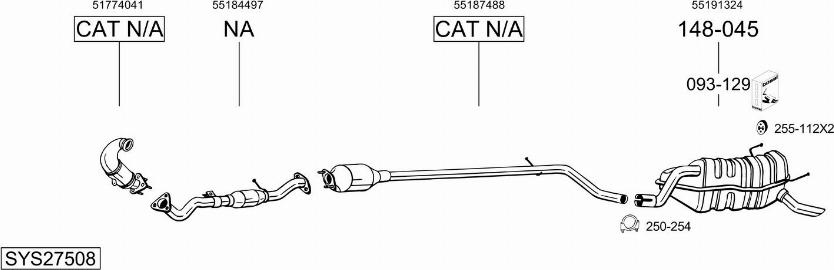 Bosal SYS27508 - Система выпуска ОГ abcparts.ee