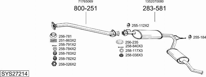 Bosal SYS27214 - Система выпуска ОГ abcparts.ee