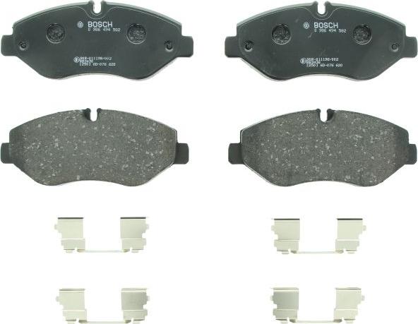 BOSCH 0 986 494 582 - Тормозные колодки, дисковые, комплект abcparts.ee