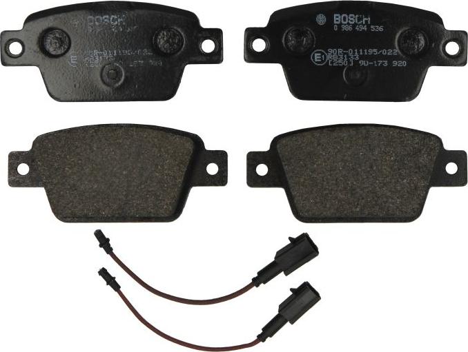 BOSCH 0 986 494 536 - Тормозные колодки, дисковые, комплект abcparts.ee