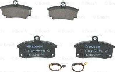 BOSCH 0 986 494 533 - Тормозные колодки, дисковые, комплект abcparts.ee