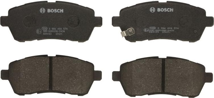 BOSCH 0 986 494 574 - Тормозные колодки, дисковые, комплект abcparts.ee