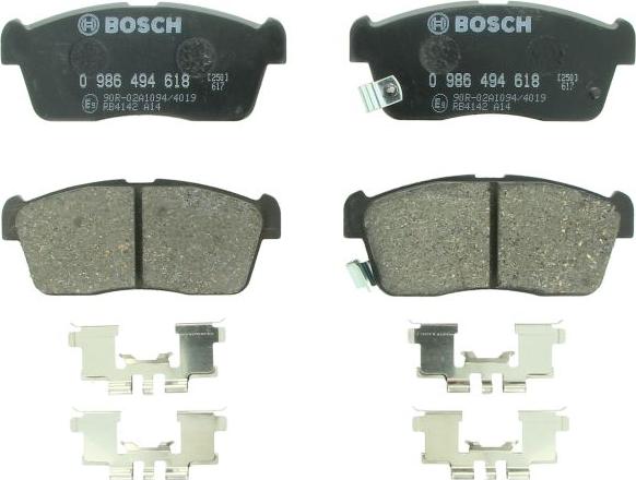 BOSCH 0 986 494 618 - Тормозные колодки, дисковые, комплект abcparts.ee