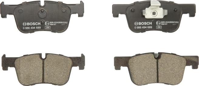 BOSCH 0 986 494 689 - Тормозные колодки, дисковые, комплект abcparts.ee