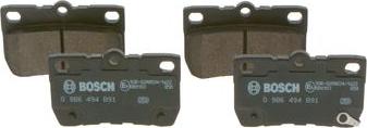 BOSCH 0 986 494 891 - Тормозные колодки, дисковые, комплект abcparts.ee