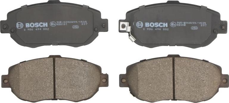 BOSCH 0 986 494 882 - Тормозные колодки, дисковые, комплект abcparts.ee