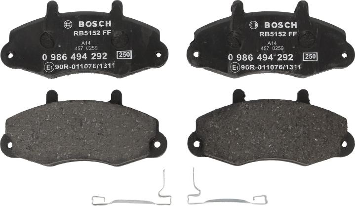 BOSCH 0 986 494 292 - Тормозные колодки, дисковые, комплект abcparts.ee
