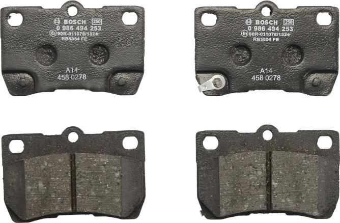 BOSCH 0 986 494 253 - Тормозные колодки, дисковые, комплект abcparts.ee