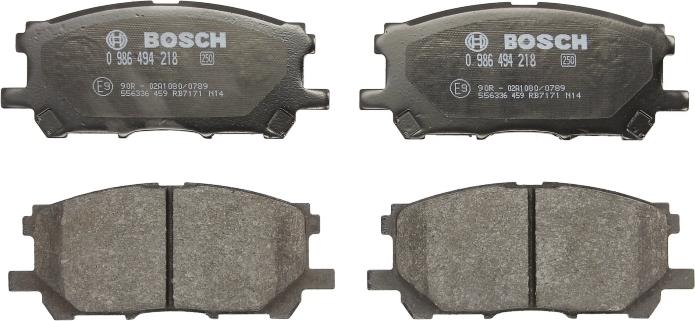 BOSCH 0 986 494 218 - Тормозные колодки, дисковые, комплект abcparts.ee