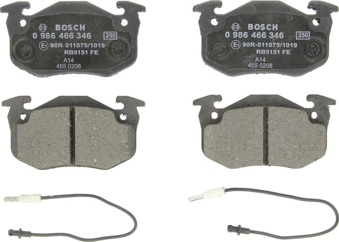 BOSCH 0 986 466 346 - Тормозные колодки, дисковые, комплект abcparts.ee