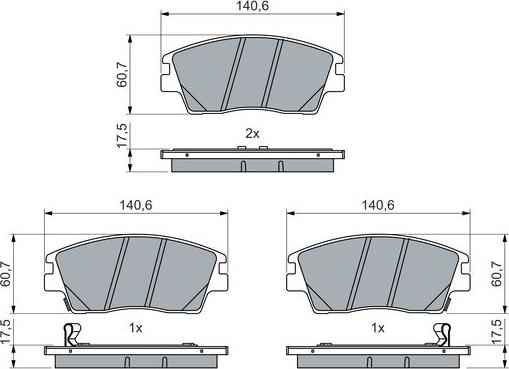 BOSCH 0 986 460 076 - Тормозные колодки, дисковые, комплект abcparts.ee