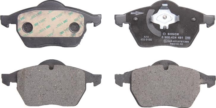 BOSCH 0 986 424 481 - Тормозные колодки, дисковые, комплект abcparts.ee