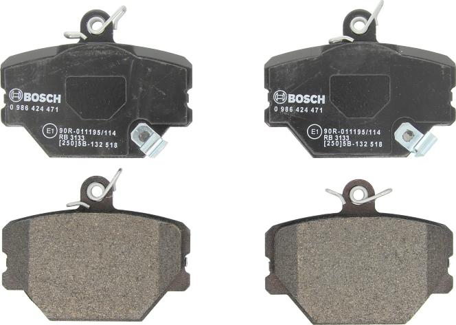 BOSCH 0 986 424 471 - Тормозные колодки, дисковые, комплект abcparts.ee