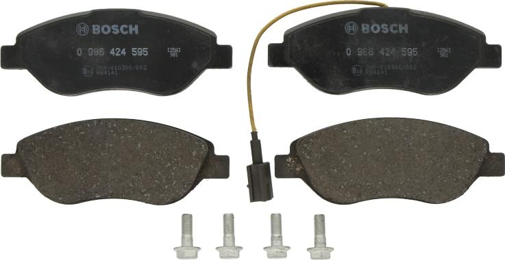 BOSCH 0 986 424 595 - Тормозные колодки, дисковые, комплект abcparts.ee