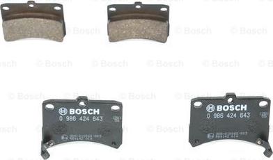 BOSCH 0 986 424 643 - Тормозные колодки, дисковые, комплект abcparts.ee