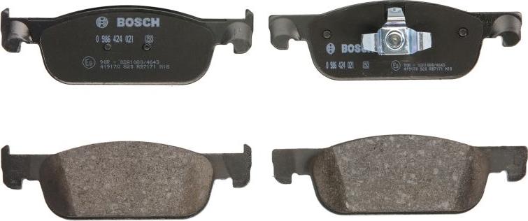 BOSCH 0 986 424 021 - Тормозные колодки, дисковые, комплект abcparts.ee