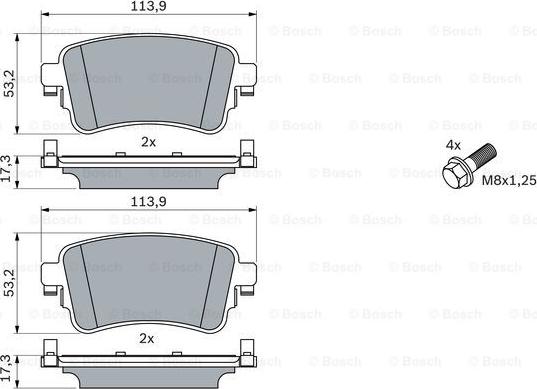 BOSCH 0 986 424 857 - Тормозные колодки, дисковые, комплект abcparts.ee