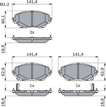 BOSCH 0 986 424 865 - Тормозные колодки, дисковые, комплект abcparts.ee