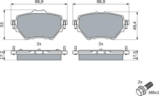 BOSCH 0 986 424 878 - Тормозные колодки, дисковые, комплект abcparts.ee