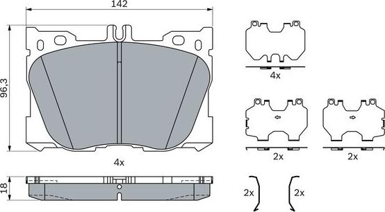 BOSCH 0 986 424 335 - Тормозные колодки, дисковые, комплект abcparts.ee