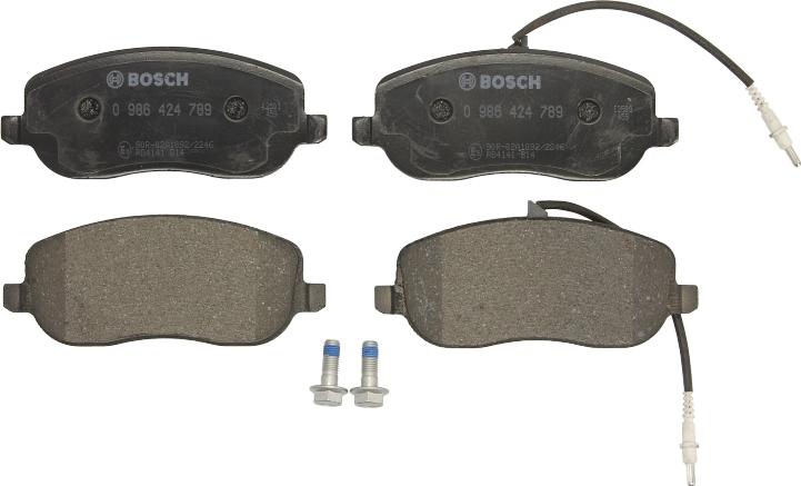 BOSCH 0 986 424 789 - Тормозные колодки, дисковые, комплект abcparts.ee