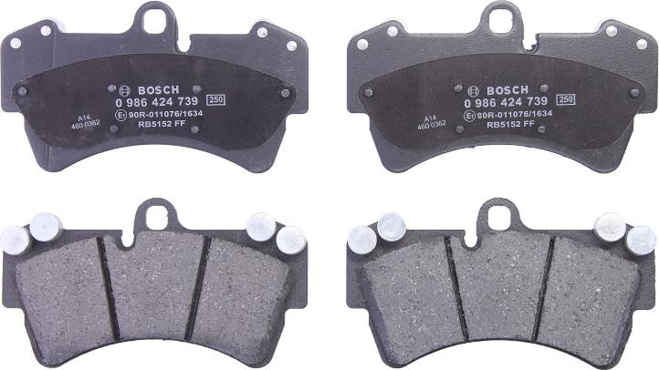 BOSCH 0 986 424 739 - Тормозные колодки, дисковые, комплект abcparts.ee