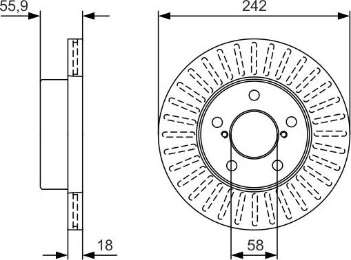 BOSCH 0 986 479 U69 - Тормозной диск abcparts.ee
