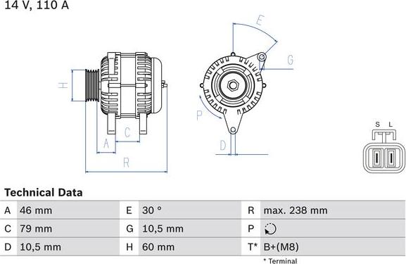 BOSCH 0 986 049 500 - Генератор abcparts.ee