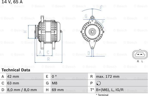 BOSCH 0 986 049 051 - Генератор abcparts.ee