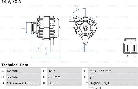 BOSCH 0 986 045 541 - Генератор abcparts.ee