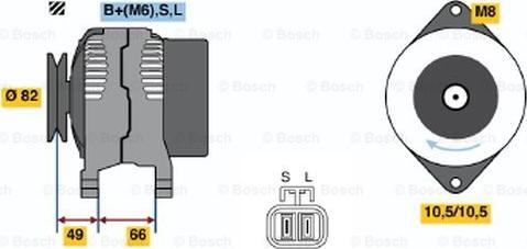 BOSCH 0 986 045 531 - Генератор abcparts.ee