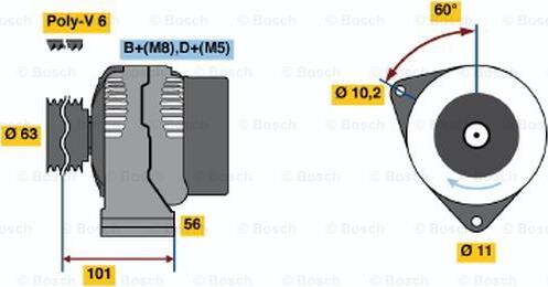 BOSCH 0 986 045 191 - Генератор abcparts.ee