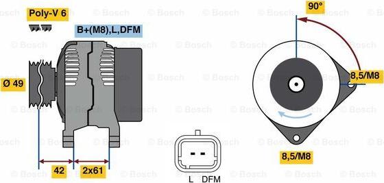 BOSCH 0 986 045 110 - Генератор abcparts.ee