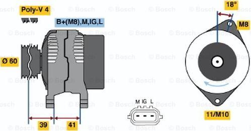 BOSCH 0 986 045 811 - Генератор abcparts.ee