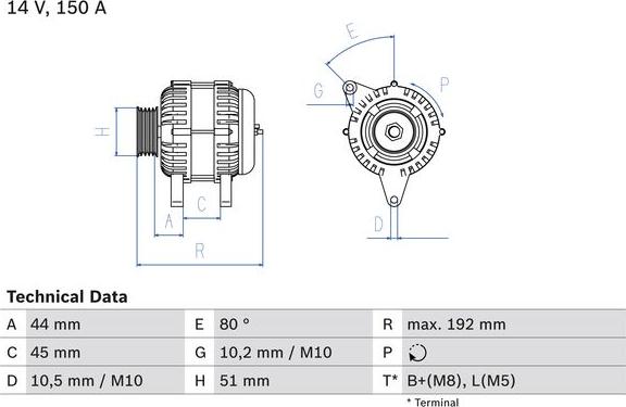 BOSCH 0 986 046 511 - Генератор abcparts.ee