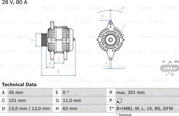 BOSCH 0 986 046 290 - Генератор abcparts.ee