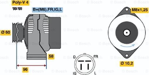 BOSCH 0 986 040 910 - Генератор abcparts.ee